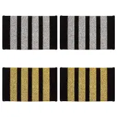 4 Pairs 2 Colors Stripe Pattern Polyester Epaulettes