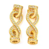 925 Sterling Silver Micro Pave Cubic Zirconia Fold Over Clasps