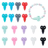 18Pcs 9 Colors Food Grade Silicone Focal Beads