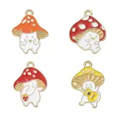 8Pcs 4 Styles Autumn Theme Alloy Enamel Pendants
