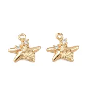 Brass Micro Pave Cubic Zirconia Pendants