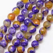 Natural Fire Crackle Agate Bead Strands