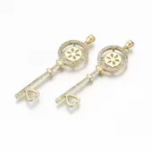 Brass Micro Pave Clear Cubic Zirconia Pendants