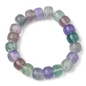 Natural Fluorite Round Beaded Stretch Bracelet for Women