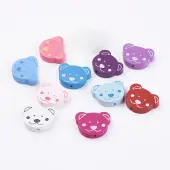 Natural Wood Printed Beads