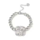 Non-Tarnish 304 Stainless Steel Cuban Link Chain Square Link Bracelets for Women