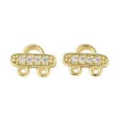 Brass Micro Pave Cubic Zirconia Chandelier Component Links