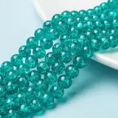 Spray Painted Crackle Glass Beads Strands