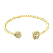 Brass Micro Pave Cubic Zirconia Cuff Bangles