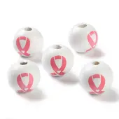 Printed Wood European Beads