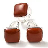 Natural Red Jasper Adjustable Rings