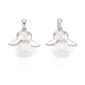 925 Sterling Silver & Austrian Crystal Angel Pendants