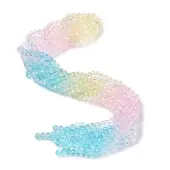 Transparent Painted Glass Beads Strands