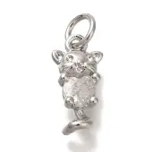 Rack Plating Brass Micro Pave Cubic Zirconia Charms