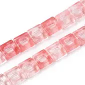 Cherry Quartz Glass Beads Strands