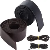 2Pcs 2 Colors Flat Leather Jewelry Cords