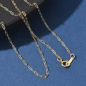 Brass Long Oval Link Chain Necklaces for Women Men