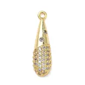 Brass Micro Pave Cubic Zirconia Pendants