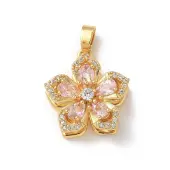 Brass Micro Pave Clear Cubic Zirconia Pendants