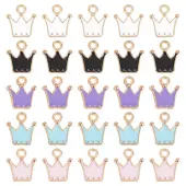 SUNNYCLUE 60Pcs 5 Colors Alloy Enamel Charms