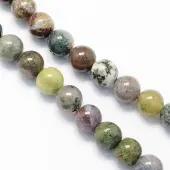Round Natural Indian Agate Beads Strands