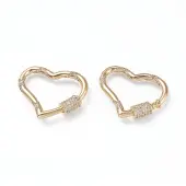 Brass Micro Pave Cubic Zirconia Screw Carabiner Lock Charms