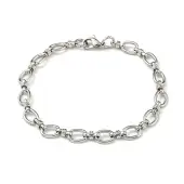 Non-Tarnish 201 Stainless Steel Oval Link Chain Bracelets