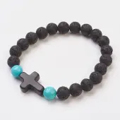 Synthetic Turquoise Beads Stretch Bracelets