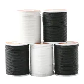 5 Rolls 2 Colors Round Waxed Polyester Cord