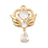 Brass Micro Pave Clear Cubic Zirconia Pendants