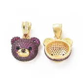 Brass Micro Pave Cubic Zirconia Pendants