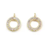 Brass Micro Pave Cubic Zirconia Pendants