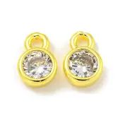 Brass Micro Pave Cubic Zirconia Charms