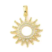 Brass Micro Pave Cubic Zirconia Pendants