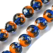 Handmade Gold Sand Lampwork Beads Strands