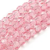 Transparent Baking Paint Glass Beads Strands