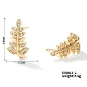 Fashionable and Versatile 3D Leaf Stud Earrings with Copper