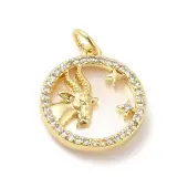 Brass Clear Cubic Zirconia with Shell Pendants