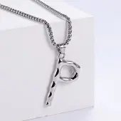 3Pcs Stainless Steel Textured Letter Pendants