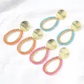 Teardrop Brass Dangle Stud Earrings