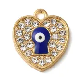 Alloy Enamel Rhinestone Glass Pendants