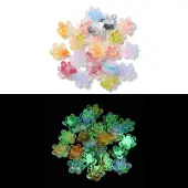 Flower Resin Cabochons with Glitter Powder