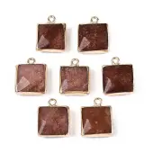 Dyed Natural White Jade Faceted Pendants