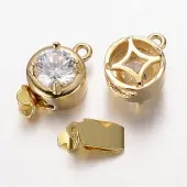 Brass Cubic Zirconia Box Clasps