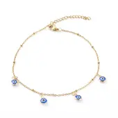 Evil Eye Lampwork Charm Anklets