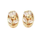 Brass Micro Pave Cubic Zirconia Beads