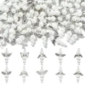 60Pcs 10 Style Acrylic Alloy Pendants