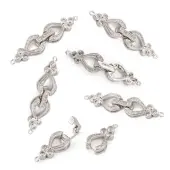 Brass Micro Pave Cubic Zirconia Fold Over Clasps
