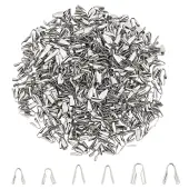 600Pcs 6 Styles 304 Stainless Steel Folding Crimp Cord Ends