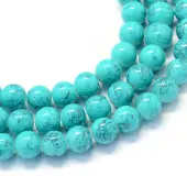 Baking Painted Glass Round Bead Strands